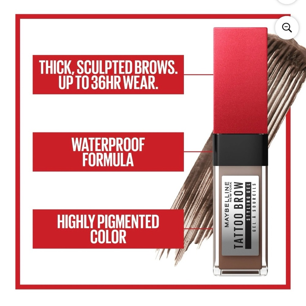 NIB Maybelline Tattoo Studio Brow Styling Gel, 257 Medium Brown - Picture 5 of 7